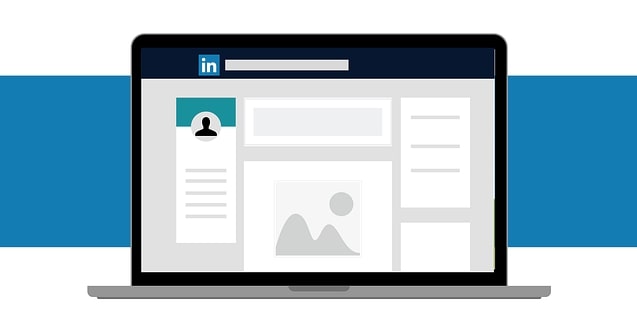 illustratie van een laptop met LinkedIn op het scherm bij een column over LinkedIn views